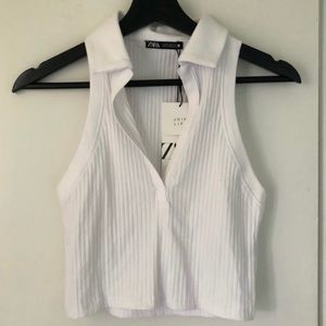 Zara sleeveless polo top